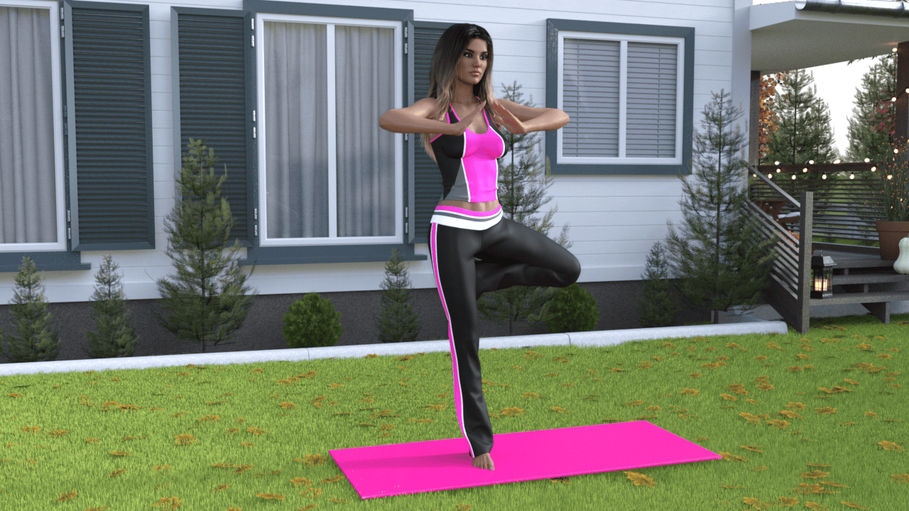 Dancer Yoga Pose 3D Illustration download in PNG, OBJ or Blend format