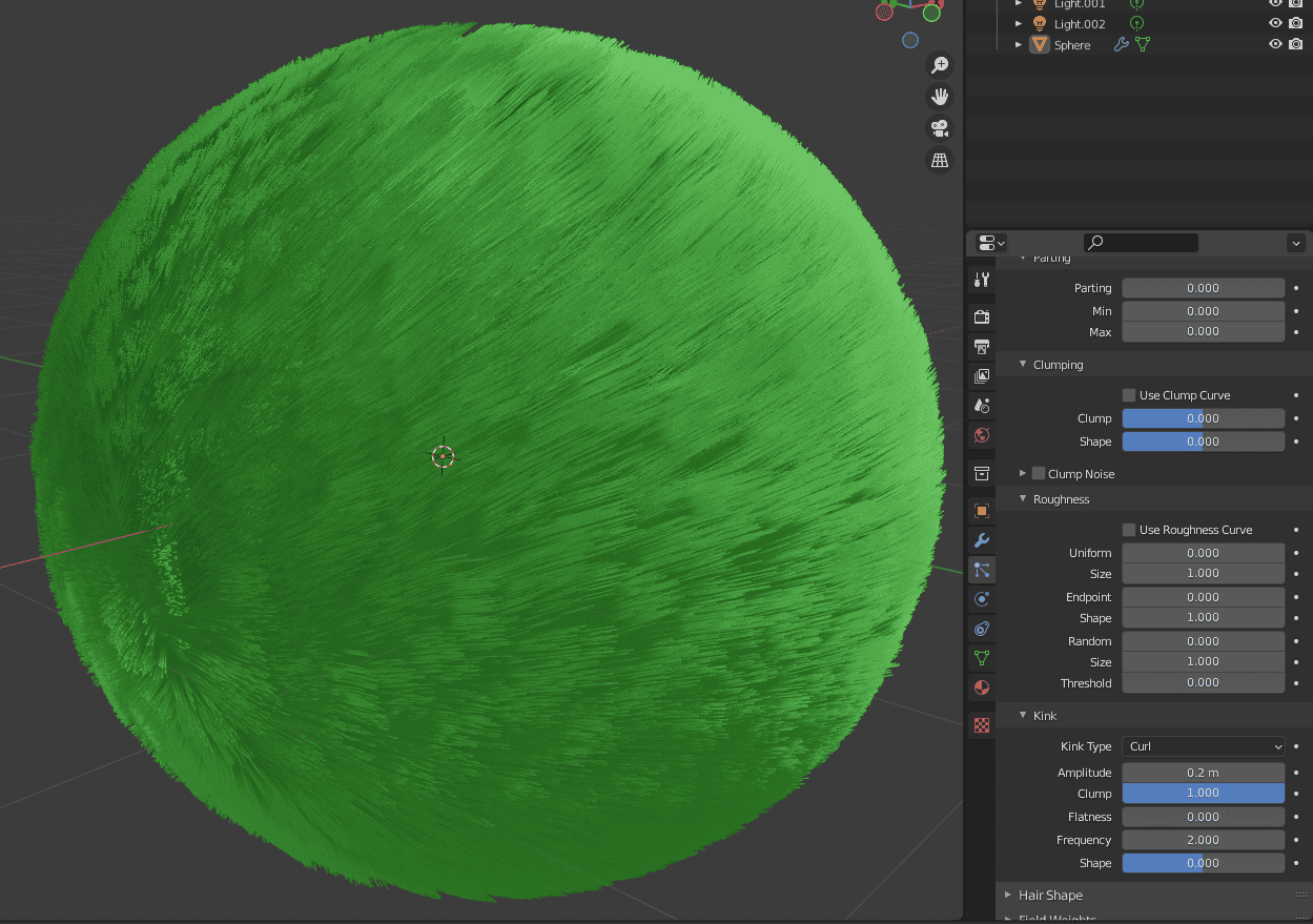 blender hair kink