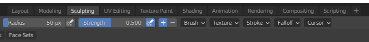 blender sculpting workspace