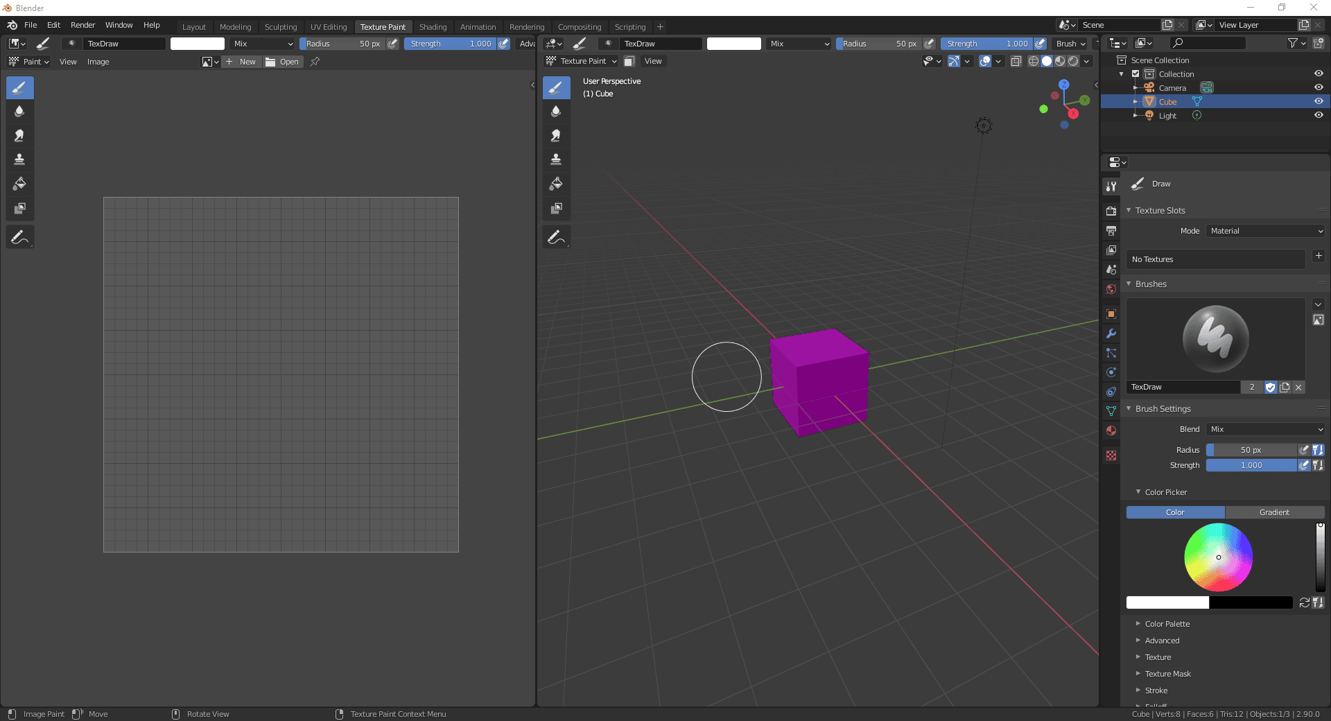 Blender texture paint как рисовать