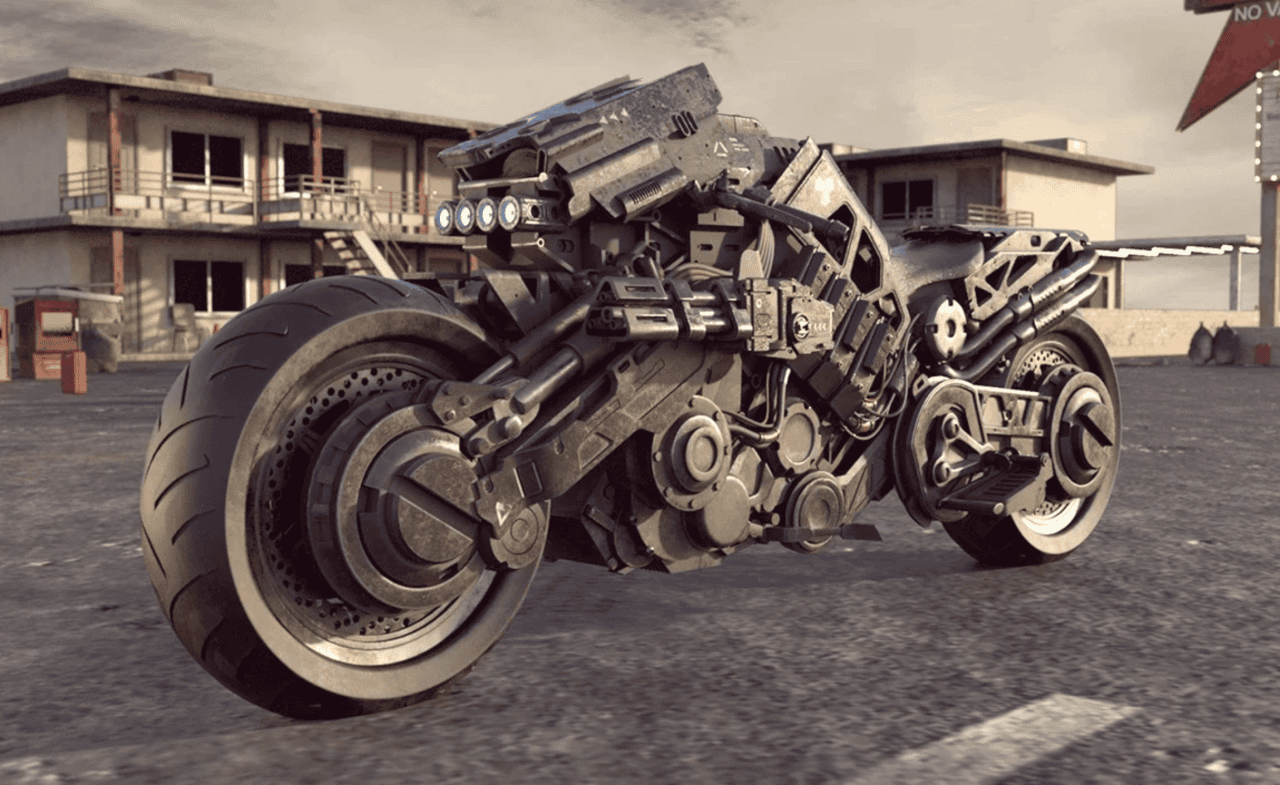 cyborg motorcycle 3d model