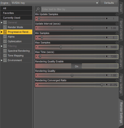 daz3d faster render tips in daz studio with progressive rendering settings