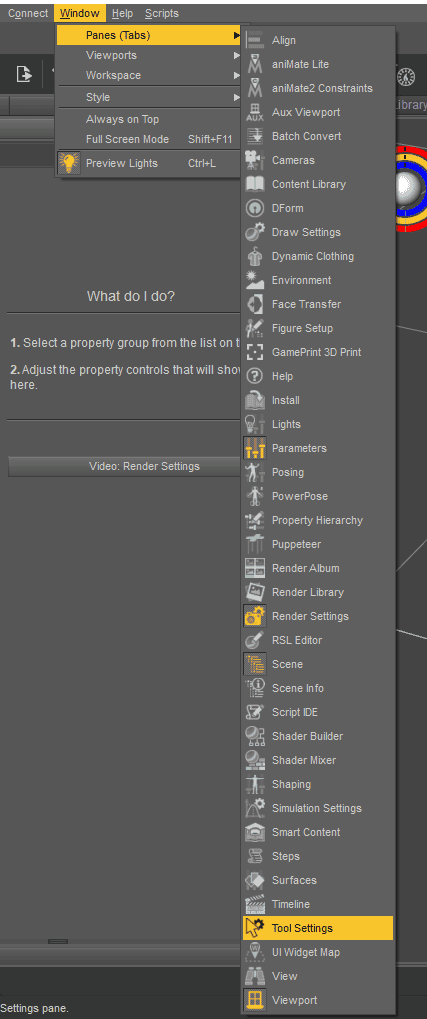daz tool settings