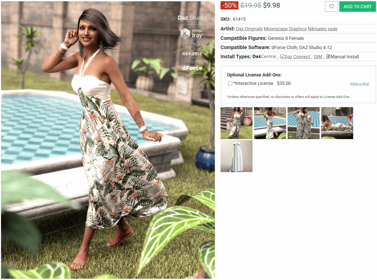 daz3d dforce dress
