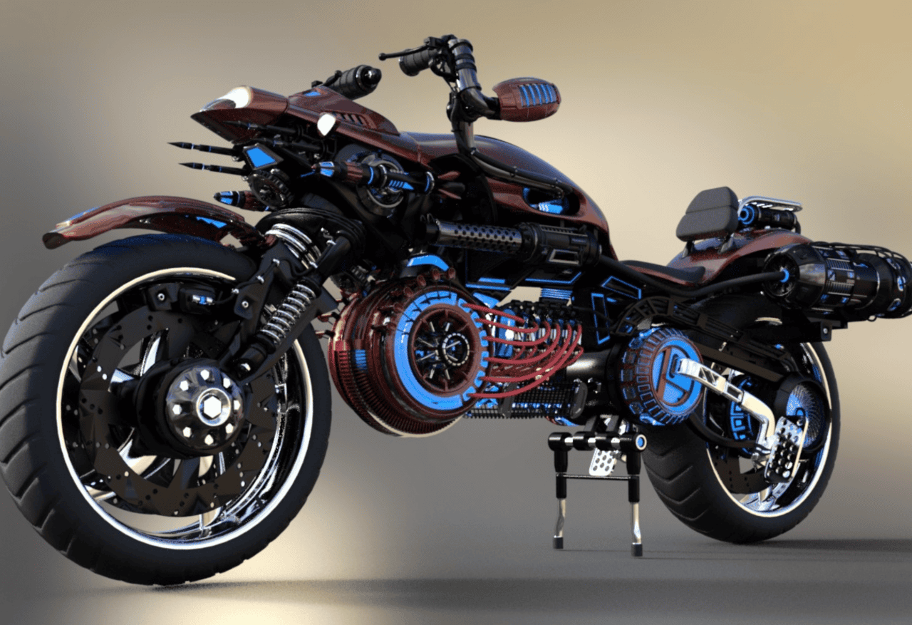 futuristic motorcycle 3d model