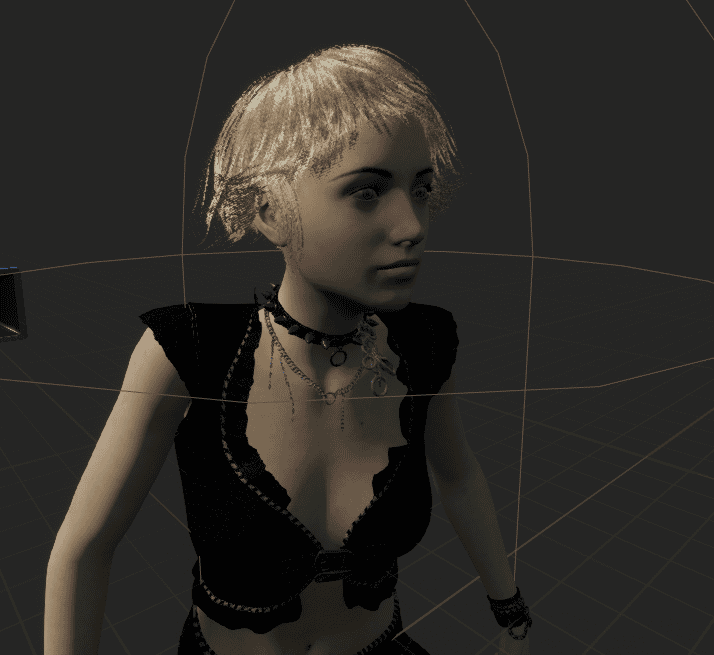 short hair mesh in my character blueprint