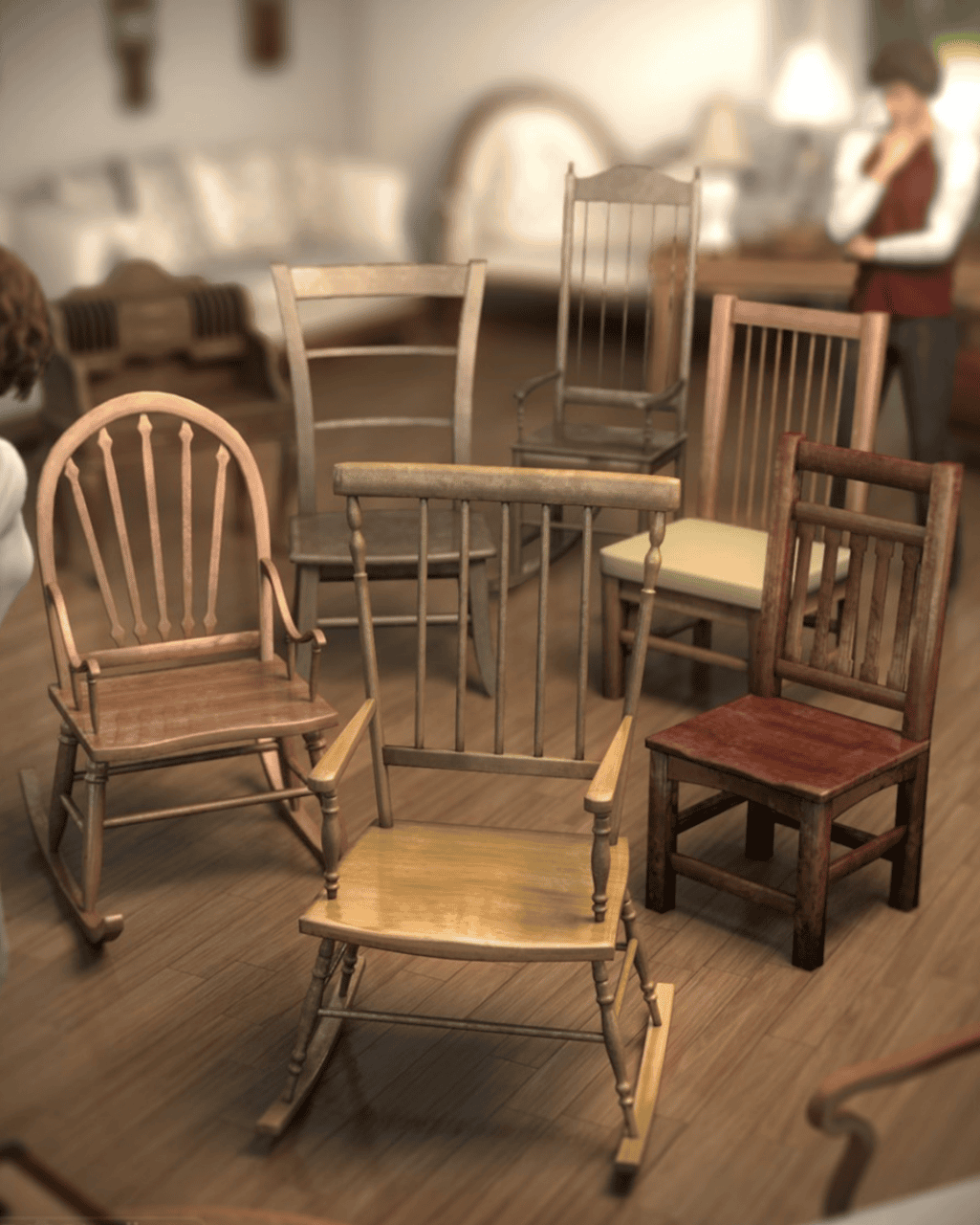 wooden chair 3d models
